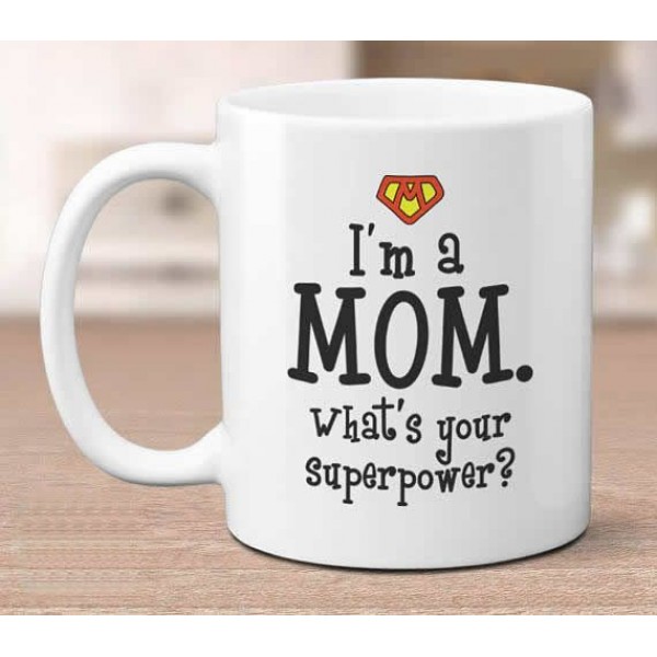 Supermom White Ceramic Coffee Mug